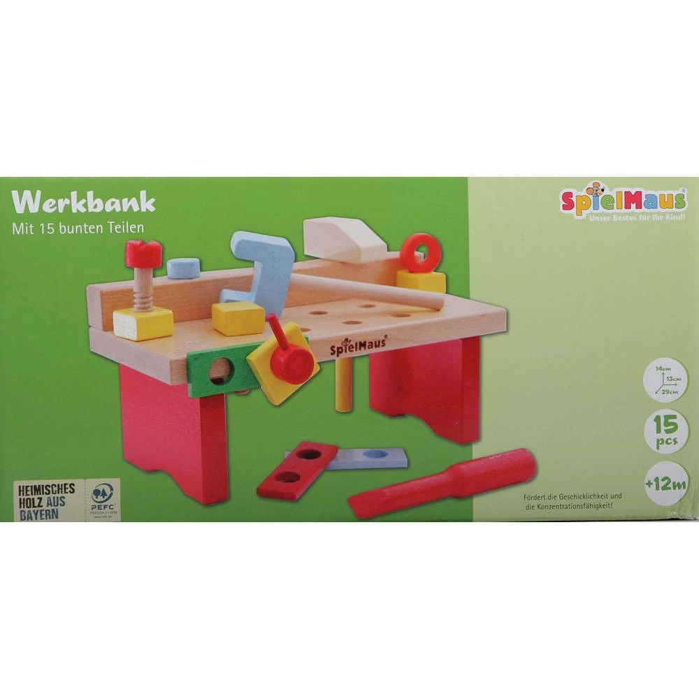 Vedes 41604565 SMH radni stol 15 komada. 29x14x13 cm SpielMaus Holz Werkbank 15-teilig, 29 x 14 x 13 cm slika