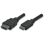 TECHly HDMI Priključni kabel [1x Muški konektor HDMI - 1x Muški konektor Mini HDMI tipa C] 3 m Crna