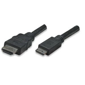 TECHly HDMI Priključni kabel [1x Muški konektor HDMI - 1x Muški konektor Mini HDMI tipa C] 3 m Crna slika