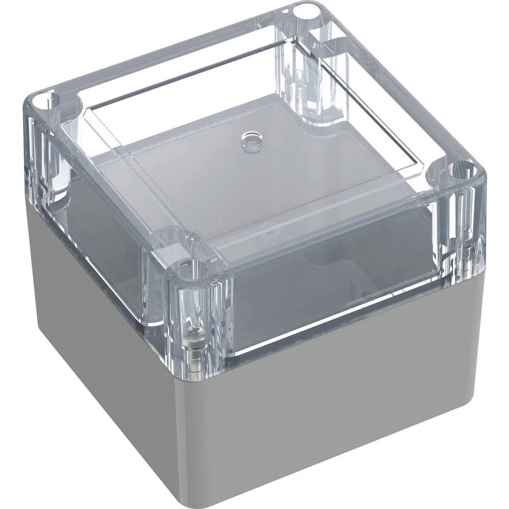 TRU COMPONENTS 6U07090908139 TC-13865092 industrijsko kućište 90 x 90 x 75 polikarbonat svijetlosiva, prozirna 1 kom. slika