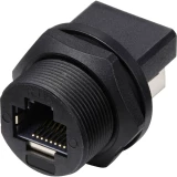 TRU COMPONENTS TC-E13T-FR6-PRF-180 RJ45 utičnica do utičnice (180°), utičnica za montažu sa stražnje strane IP67 (s navo