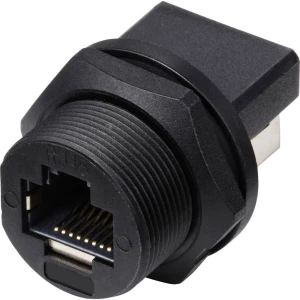 TRU COMPONENTS TC-E13T-FR6-PRF-180 RJ45 utičnica do utičnice (180°), utičnica za montažu sa stražnje strane IP67 (s navo slika