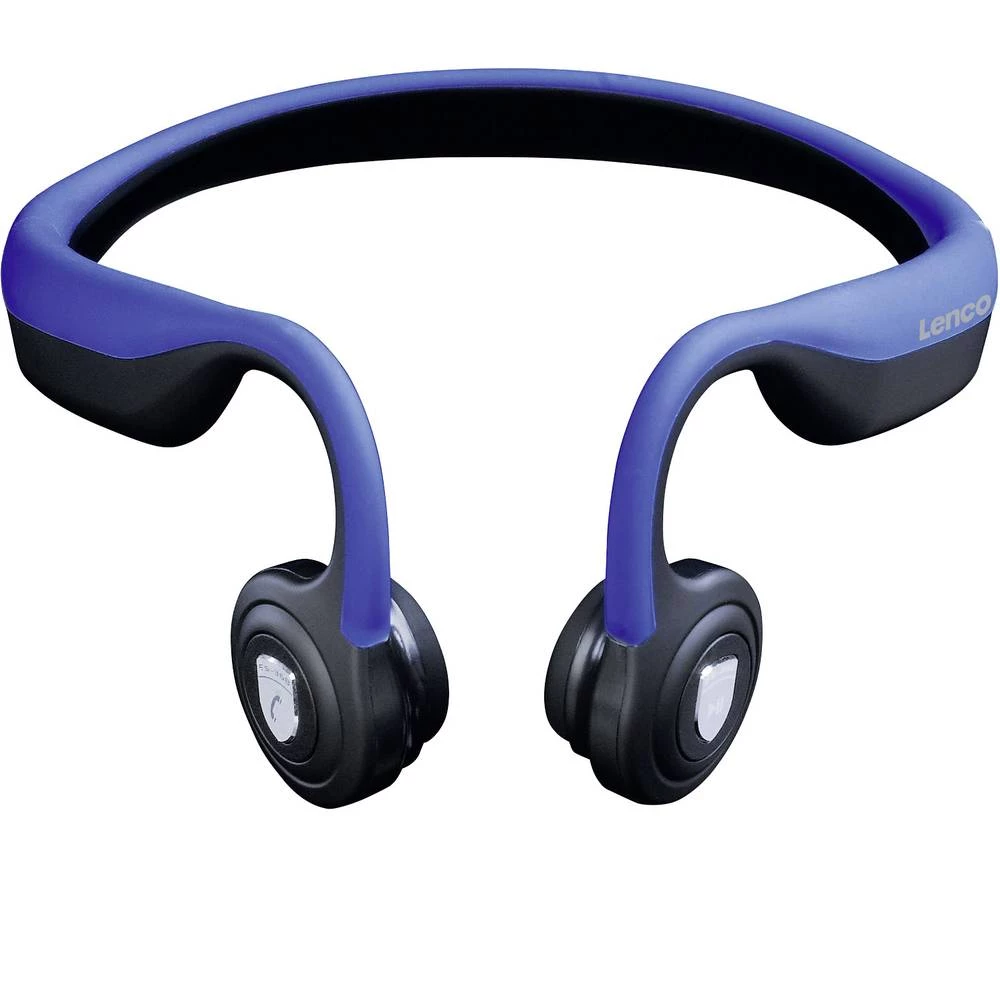 Bluetooth&reg; Naglavne slušalice Lenco BCH-1000 Ear Free Slušalice s mikrofonom, Vodootporne Crna, Plava boja slika