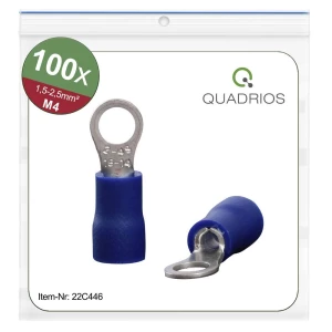 Quadrios 22C446 prstenasta kabelska stopica  Presjek (maks.)=2.5 mm² Otvor Ø=4.3 mm izolirani dio plava boja 1 Set slika