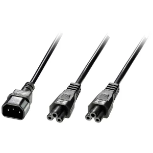 LINDY struja Y-kabel [1x muški konektor iec, c14 - 2x ženski konektor c5] 2.5 m crna slika
