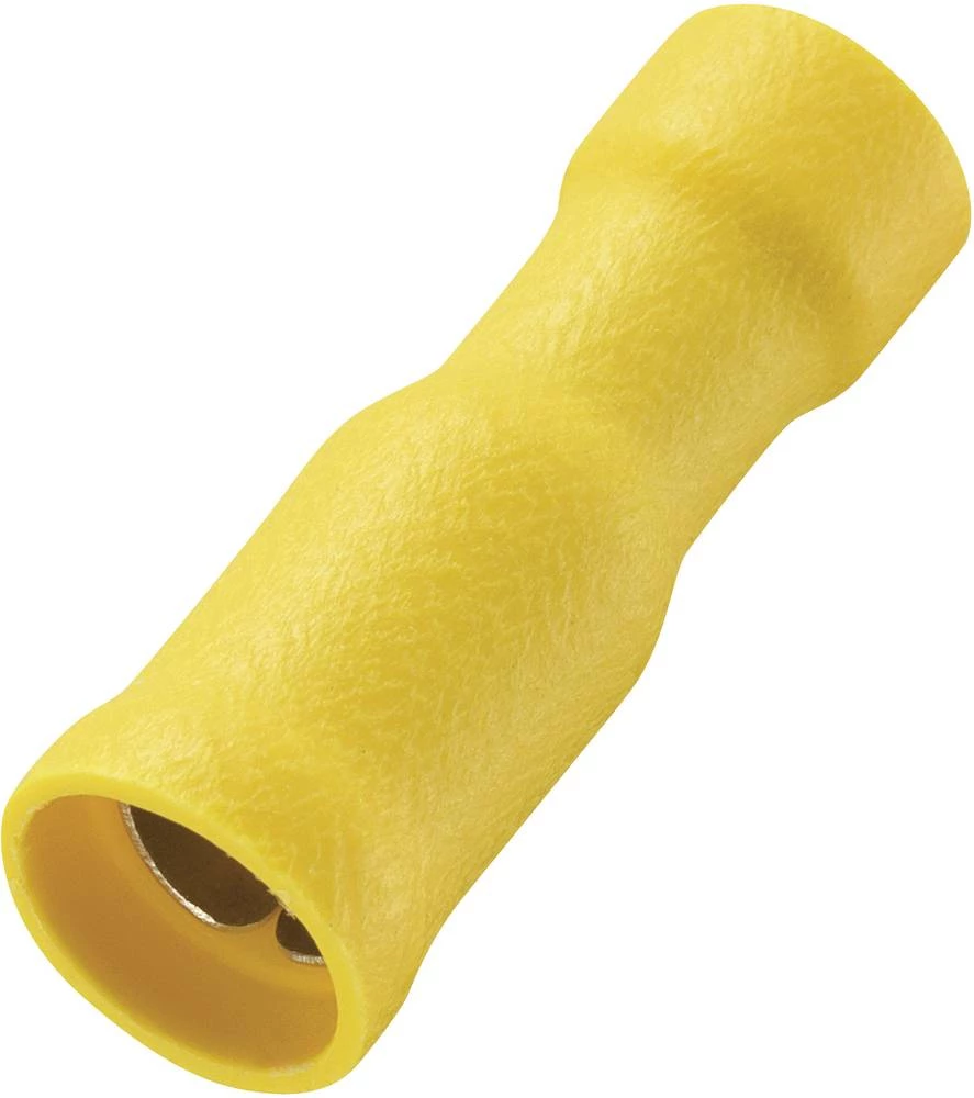 Tuljac za okrugli utikač 4 mm&sup2; 6 mm&sup2; Zatik-&Oslash;: 4 mm Potpuno izolirani Žuta TRU COMPONENTS 739066 50 ST slika