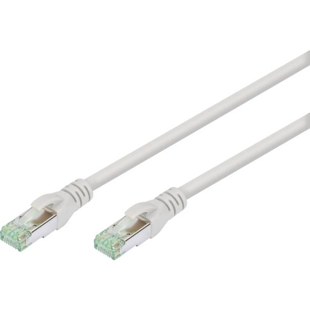 LAN (RJ45) Mreža, Računalo, Prijenosno računalo, RJ45 Priključni kabel CAT 8.1 S/FTP 1.00 m Siva Vatrostalan, Zaštićen s folijom slika