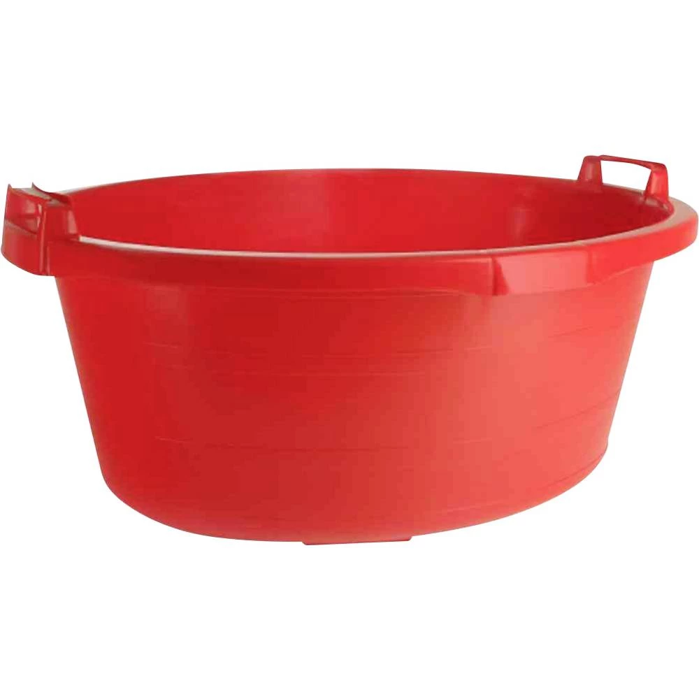 Ovalna kada 65 cm / 40 l crvene podignute ručke slika