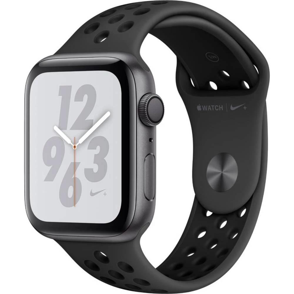 Apple Pametni sat serije 4 Nike+ 44 mm Kućište od aluminija Svemirsko-siva Sportska narukvica Crna, Antracitna boja slika