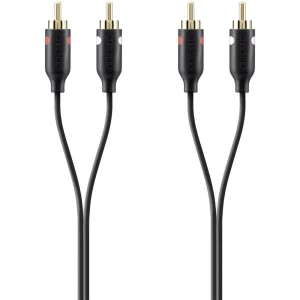 Cinch Audio Priključni kabel [2x Muški cinch konektor - 2x Muški cinch konektor] 2 m Crna pozlaćeni kontakti Belkin slika