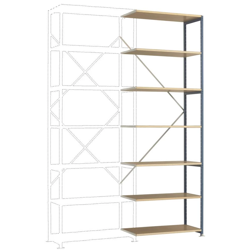 Manuflex RP1725.5007 dodatni modul regalne police 130 kg (Š x V x D) 1470 x 3000 x 800 mm čelik obložen s prahom briljan slika