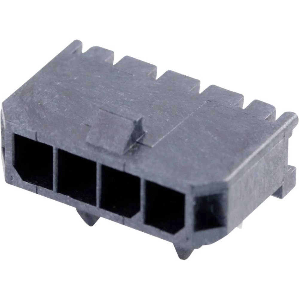 Molex 436500400 Micro-Fit 3.0 Right-Angle Header, 3.00mm Pitch, Single Row, 4 Circuits, with Snap-in Plastic Peg PCB Lock slika