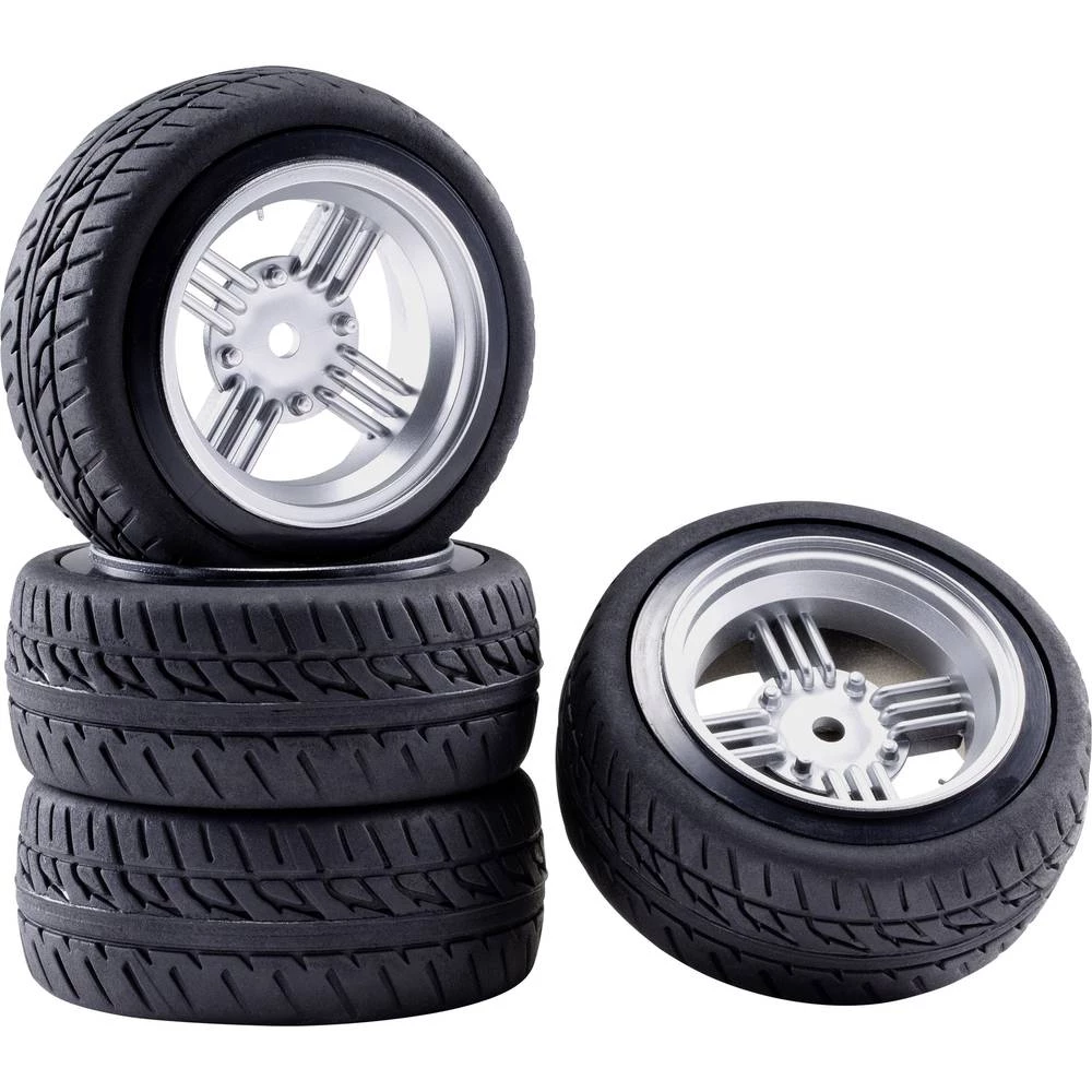 Reely 1:10 Cestovni model Kompletni kotači Racing 4 kraka Srebrna (metalik) 4 ST slika