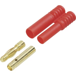 Modelcraft 71241+71243 utikač za akumulator, utičnica za akumulator 4 mm pozlaćen 1 Par slika