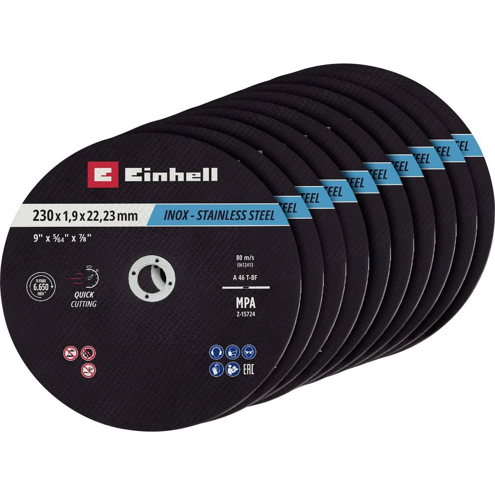 Einhell 711524 set reznih ploča 230 mm 10 kom. metal, nehrđajući čelik, čelik, lim slika