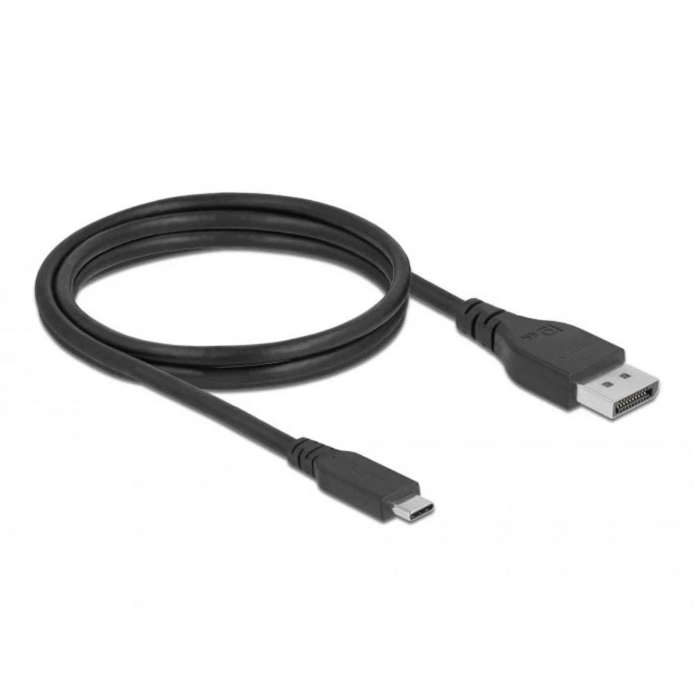 Delock DisplayPort / USB priključni kabel USB-C® utikač, DisplayPort utikač 1.5 m crna 86040 pozlaćeni kontakti, 4K UHD, slika