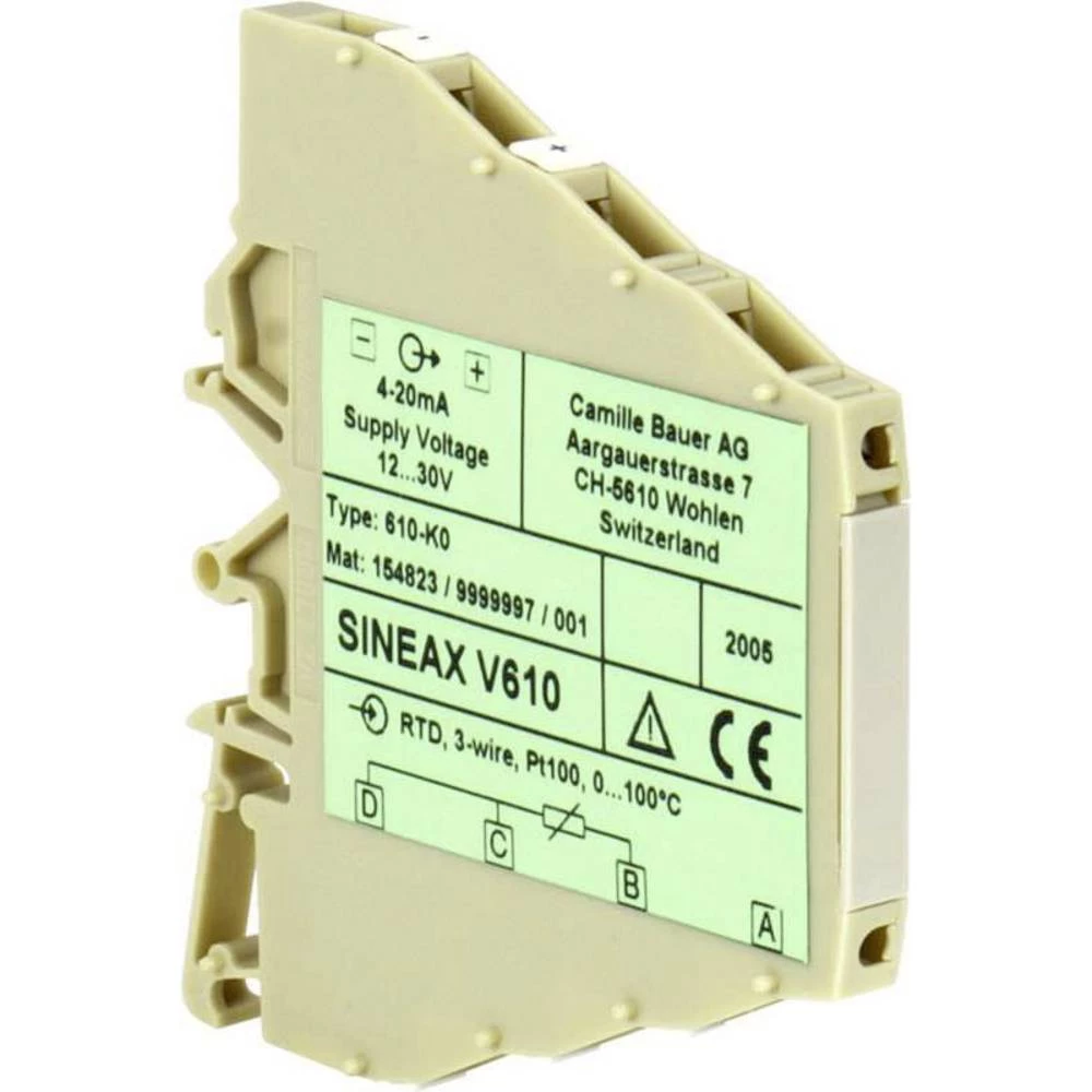 Camille Bauer Sineax V610 Temperaturni odašiljači u dvožičnoj tehnologiji upišite SINEAX V 610 za Pt 100 ulaze 154831 slika