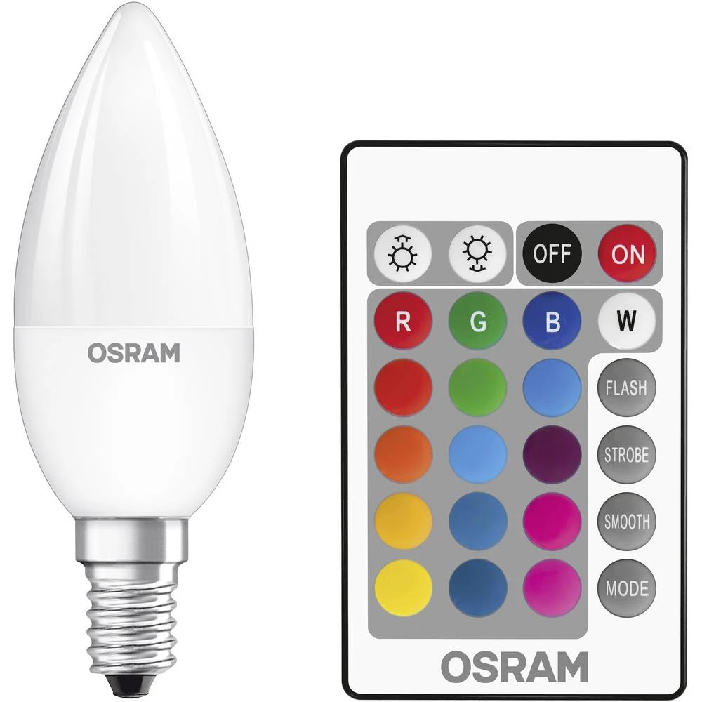 OSRAM LED ATT.CALC.EEK A (A++ - E) E14 Oblik svijeće 4.5 W = 25 W (&Oslash; x D) 36 mm x 100 mm Uklj. daljinski upravljač, Mijen slika