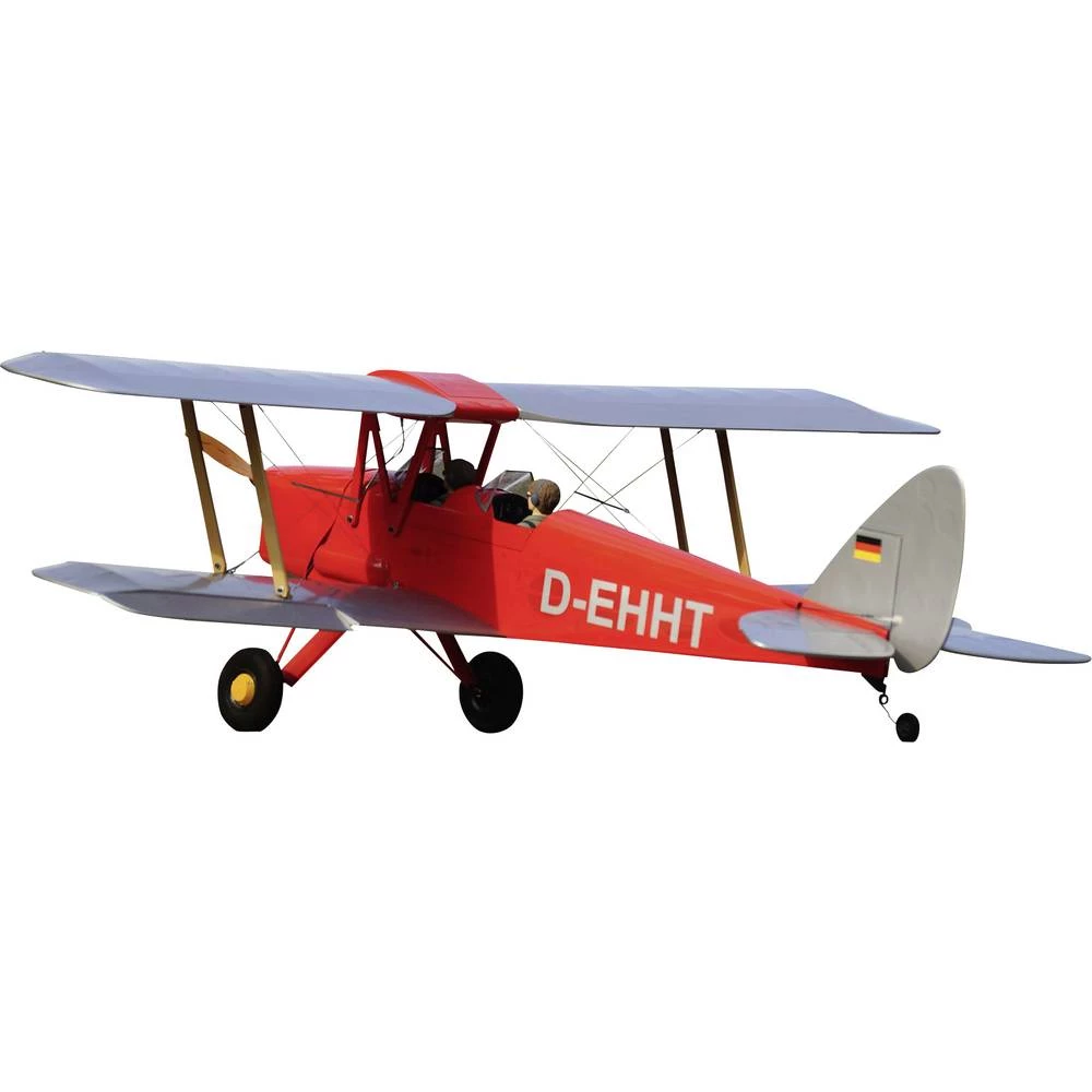 VQ Tiger Moth Crvena RC model motornog zrakoplova ARF 1400 mm slika