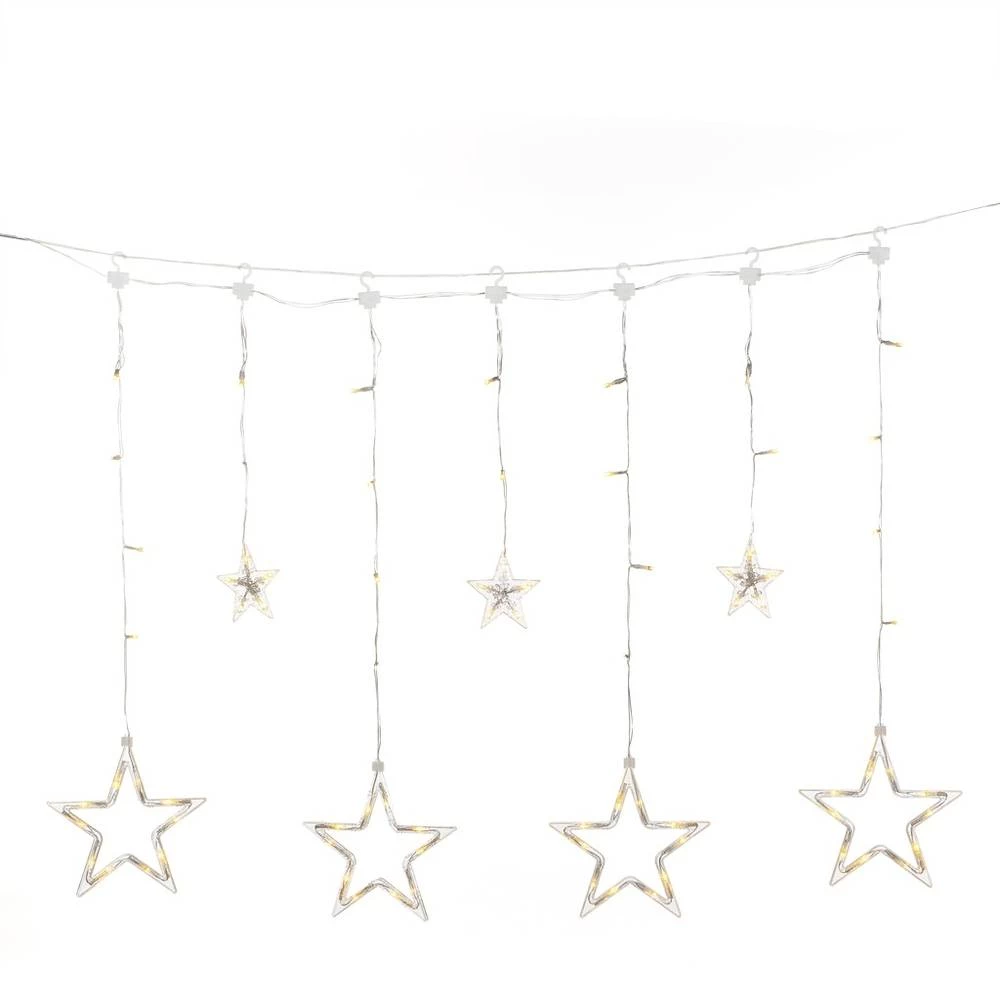 Konstsmide LED zavjesa vani 7 v 77 LED jantar podesiva boja svjetla, timer, prigušna, sa senzorom sumraka, s prekidačem slika