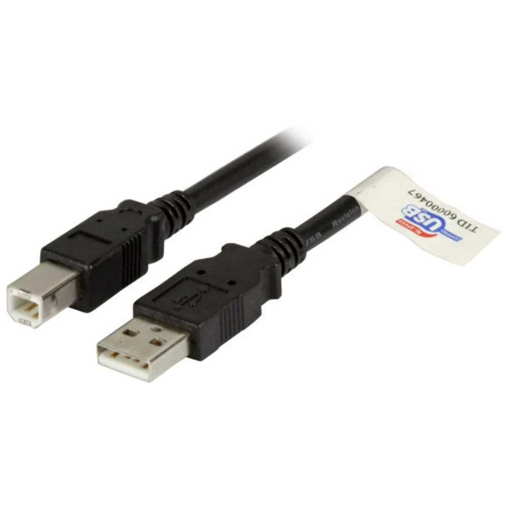 EFB Elektronik USB 2.0 Priključni kabel [1x Muški konektor USB 2.0 tipa A - 1x Muški konektor USB 2.0 tipa B] 1 m Crna slika
