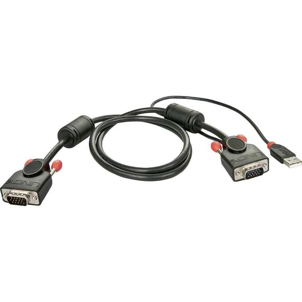 LINDY KVM priključni kabel [1x muški konektor vga - 1x muški konektor vga, muški konektor USB 2.0 tipa a] 3.00 m crna slika