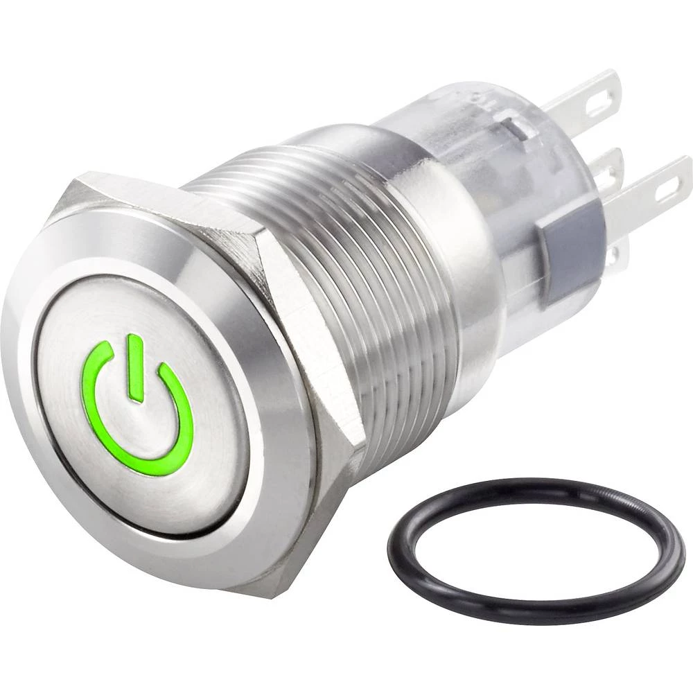 TRU COMPONENTS TC-LAS1-AGQ-11ZDT/G/12V/S Tlačni prekidač sa zaštitom od vandalizma 250 V/AC 3 A 1 x OFF/ON IP67 zadržava položaj slika