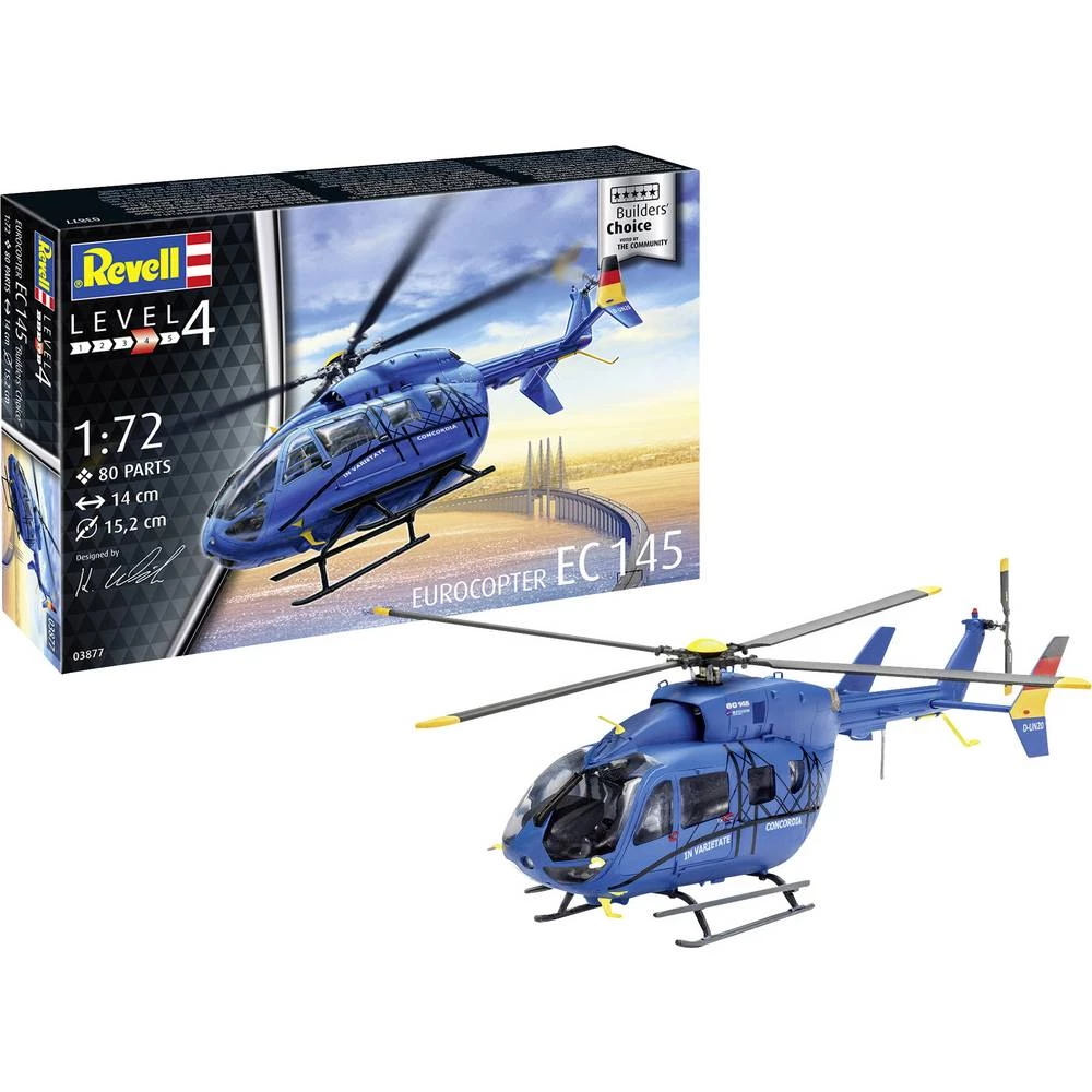 Revell 63877 EC 145 "Builders Choice" helikopter za sastavljanje 1:72 slika