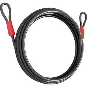 Basi čelični kabel s plastičnom oblogom siva, crna omče za lokot slika