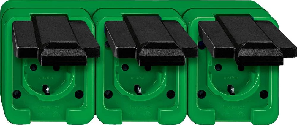 Ugradbena utičnica IP44 Zelena Merten 229377 slika