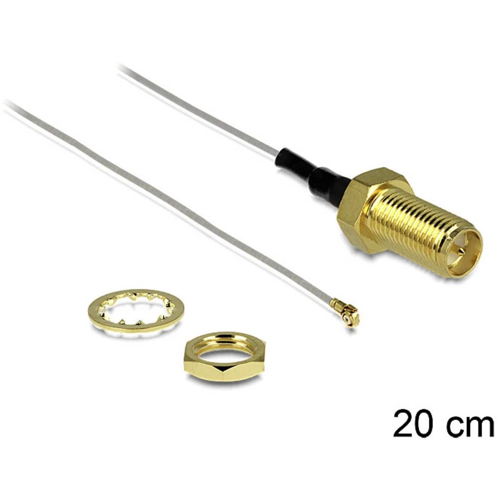 WLAN antene Priključni kabel [1x Ženski konektor RP-SMA - 1x MHF III utikač] 0.2 m Siva Delock slika