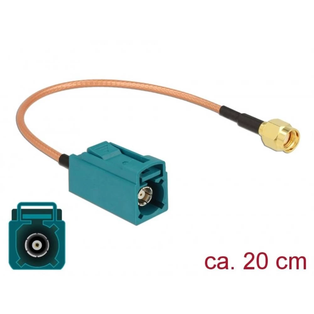 WLAN antene Priključni kabel [1x Fakra utičnica - 1x Muški konektor RP-SMA] 0.2 m Siva Delock slika