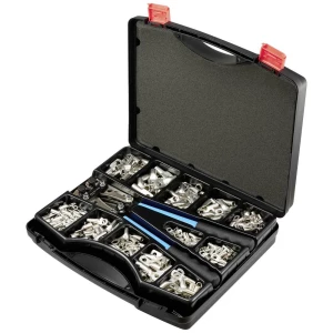 TRU COMPONENTS TC-11894512 Rohrkabelschuh-Sortiment 6 - 50 mm² mit Crimpzange 6 mm² 50 mm² srebrna 281 St. slika