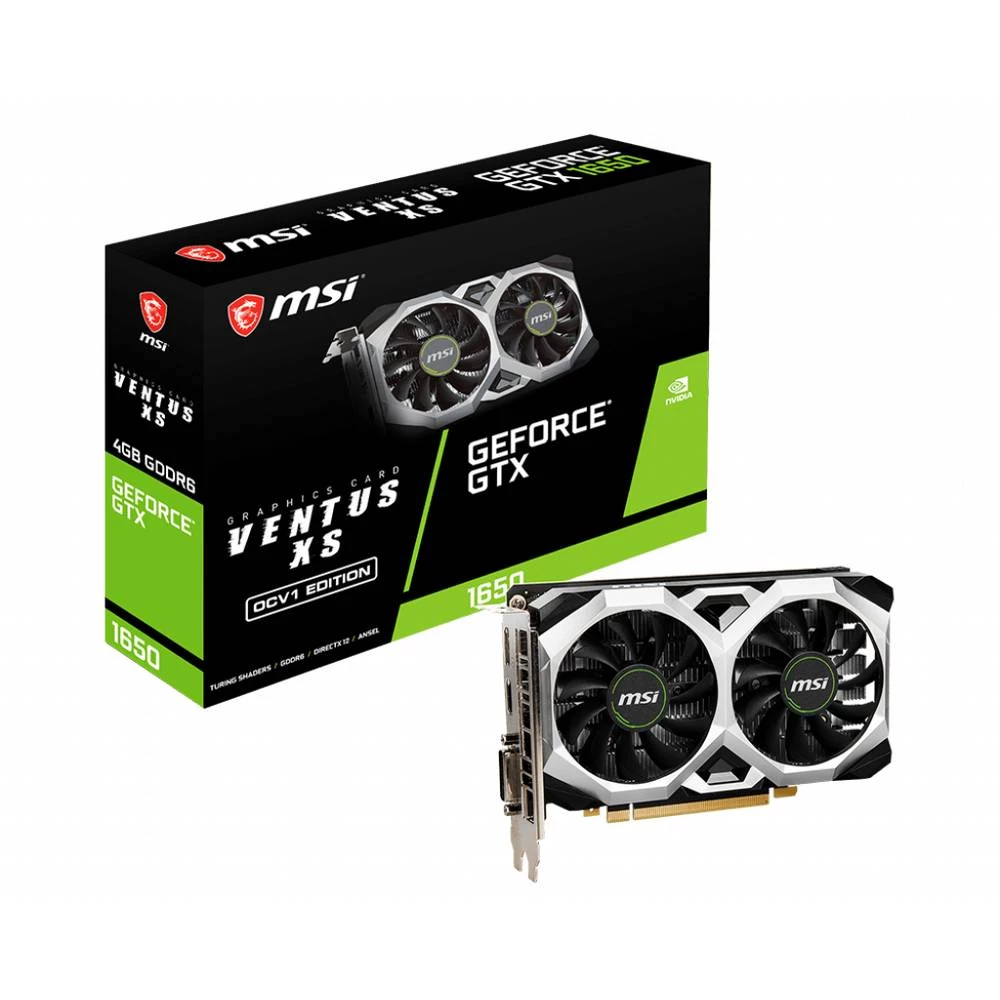 MSI GTX 1650 D6 VENTUS XS OCV1 GeForce GTX 1650 4GB GDDR6 128bit 7680x4320p PCI Express x16 3.0 MSI grafička kartica  GTX1650  4 GB    PCIe 3.0 x16 slika