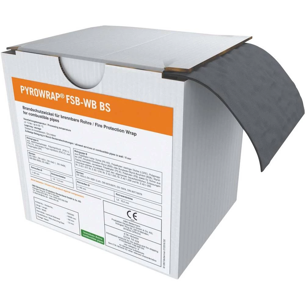 OBO Bettermann prodavač protupožarni omoti s obje strane. za pregradu FSB-WB BS (VE10m) OBO Bettermann 7203165 protupožarna folija  (D x Š) 10000 mm x 100 mm 1 St. slika