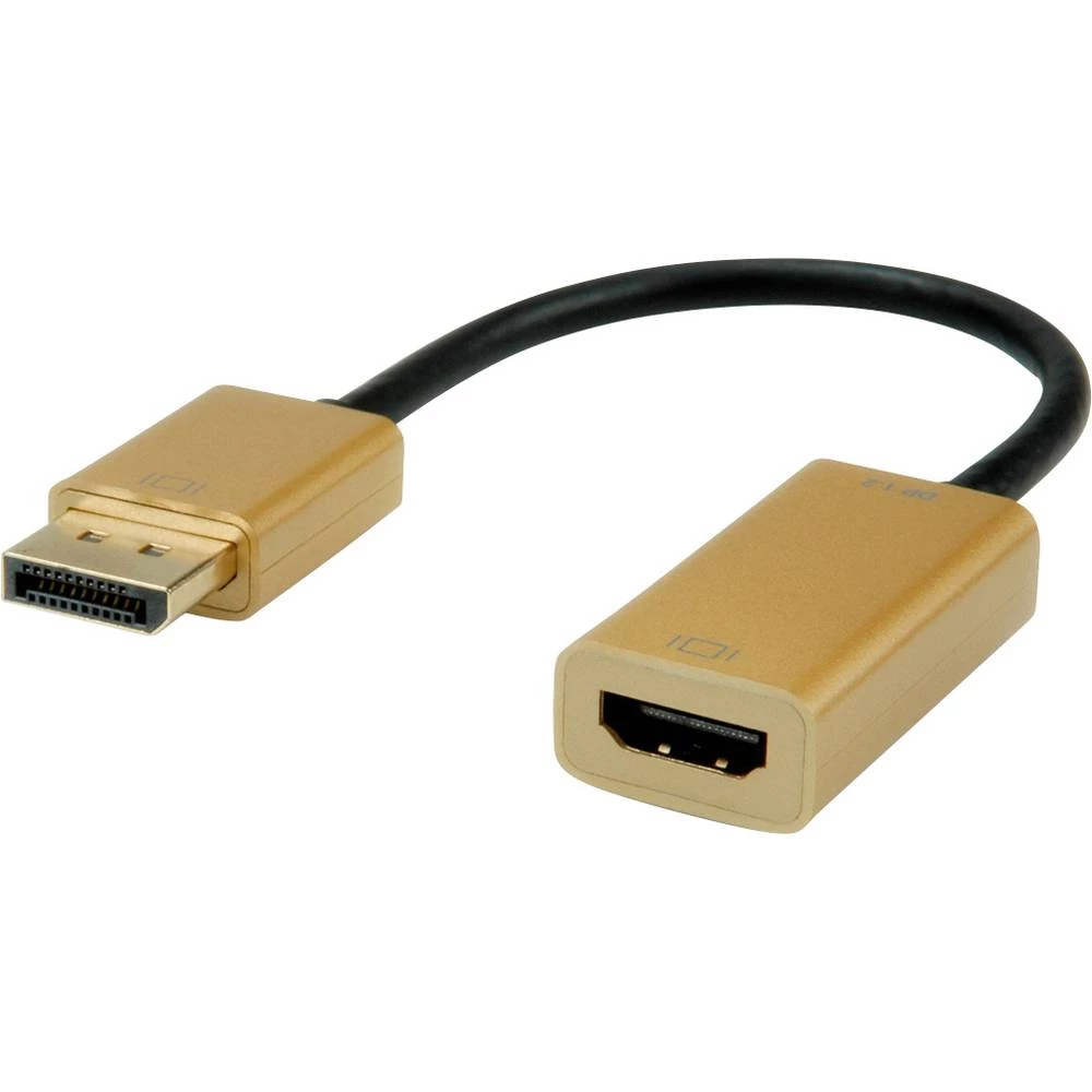 Roline DisplayPort priključni kabel 0.15 m 12.88.3170 crna/zlatna [1x muški konektor displayport - 1x ženski konektor H slika