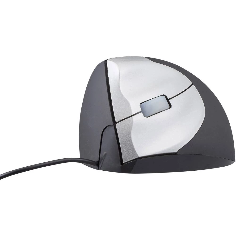 BakkerElkhuizen HandShake USB miš Laser Ergonomski Crna/srebrna slika