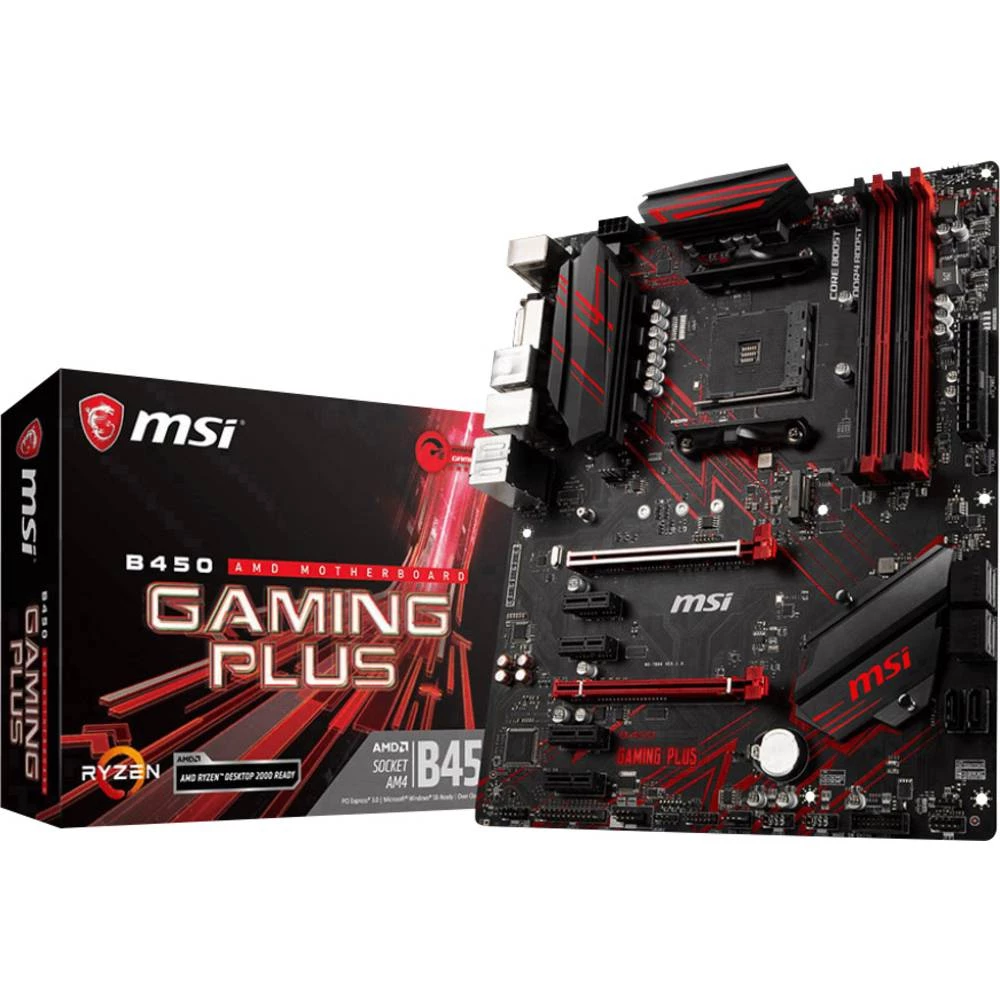 Matična ploča MSI Gaming B450 Gaming Plus Baza AMD AM4 Faktor oblika ATX Set čipova matične ploče AMD&reg; B450 slika