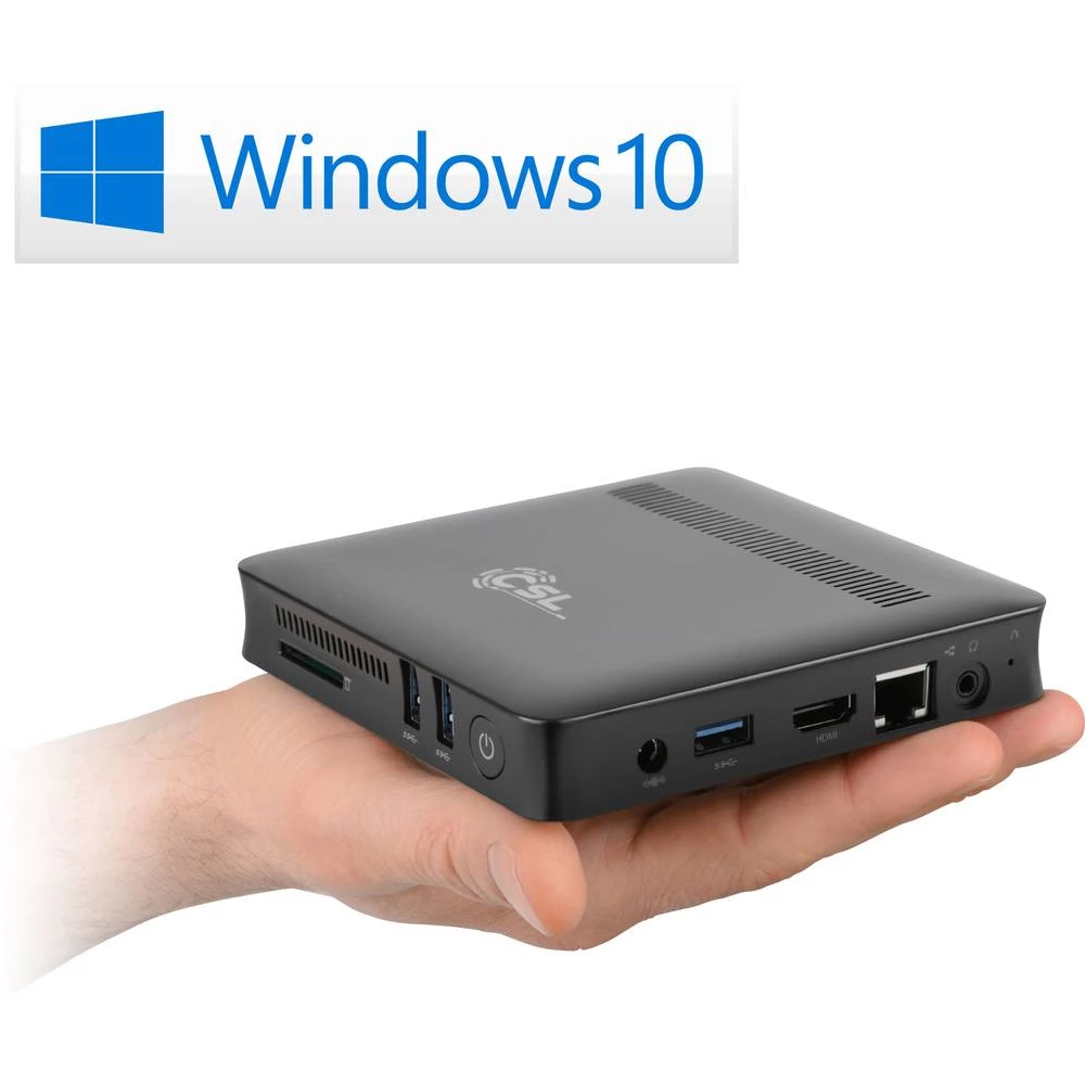 Mini-računar (HTPC) CSL Computer CSL Narrow Box Ultra HD Compact Intel® Pentium® N4200 (4 x 1.1 GHz) 4 GB 32 GB Windows® 10 slika