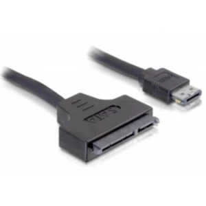 DeLOCK SATA kabel, 0,5 m SATA kabel 0,5 m eSATAp crna Delock tvrdi disk priključni kabel 0.5 m crna slika