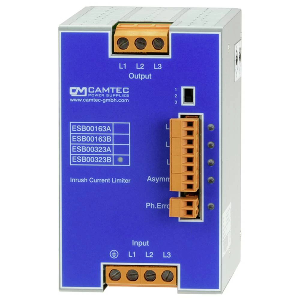Camtec ESB00163B(R2) Camtec ograničavač struje udara 22,6 A 150 ms 1500 µF DIN šina IP20 slika