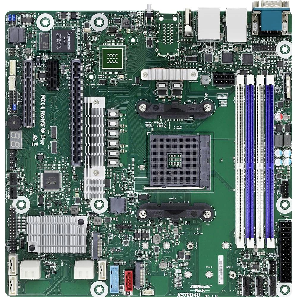 ASRock Rack X570D4U matična ploča Baza AMD AM4 Faktor oblika (detalji) Micro-ATX Set čipova matične ploče AMD® X570 slika