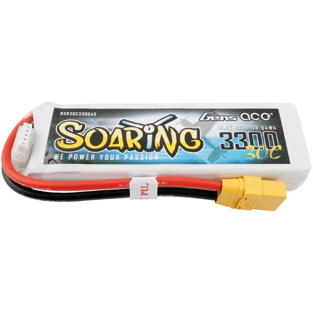 Gens ace lipo akumulatorski paket za modele 14.8 V 3300 mAh Broj ćelija: 4 30 C softcase xt90 slika