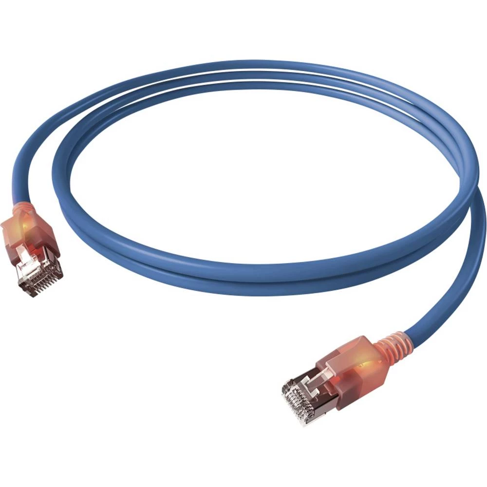 Easylan CS1OBADAD0070 RJ45 mrežni kabel, Patch kabel CAT 6a S/FTP 7.00 m plava boja dvostruko zaštićen, bez halogena, va slika