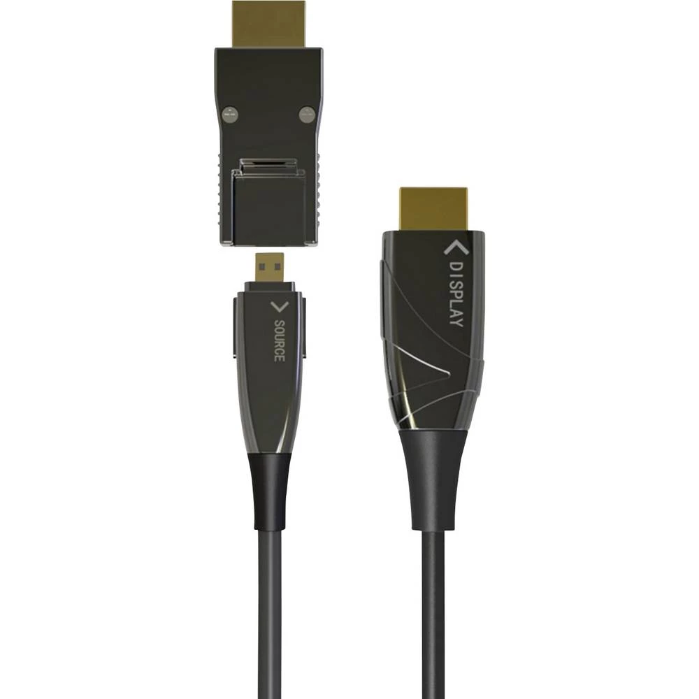 TECHly HDMI priključni kabel 20.00 m ICOC-HDMI-HY2D-020 podržava HDMI crna [1x muški konektor HDMI - 1x muški konektor m slika