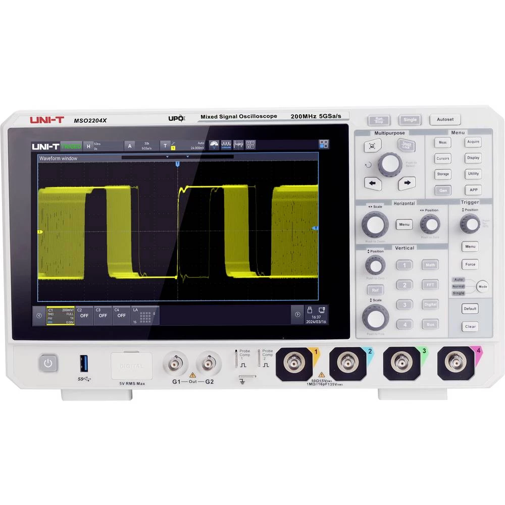 Uni-T MSO2204X digitalni osciloskop 200 MHz 100 Mpts 1 kom. slika