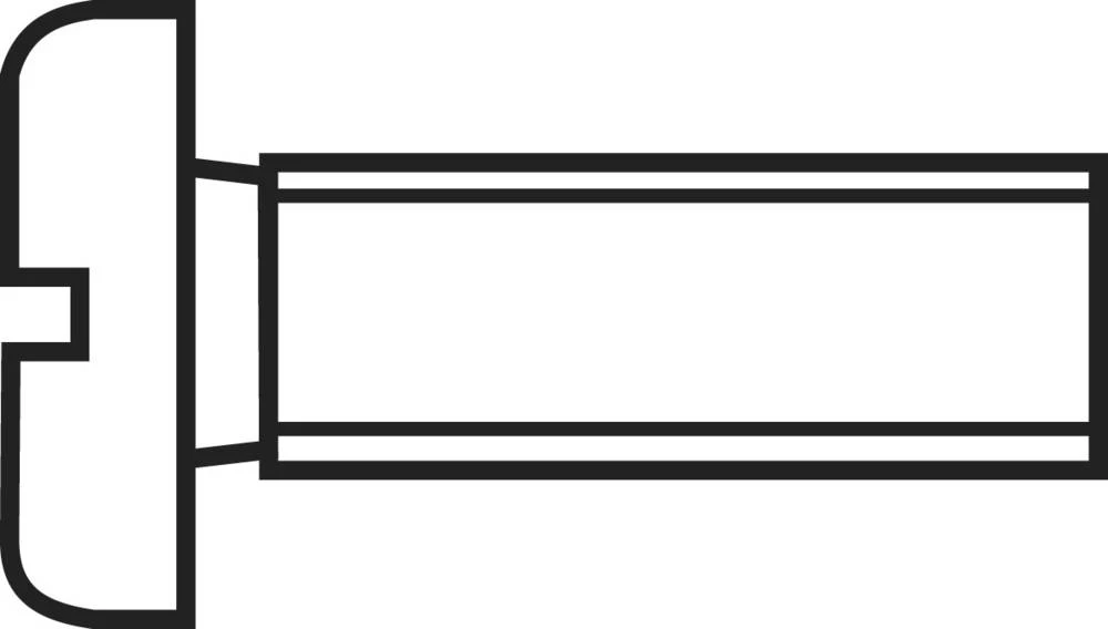 Cilindrični vijak, M1, 6mm, zarez, DIN 84, galvanizirani čelik, 1 komad slika