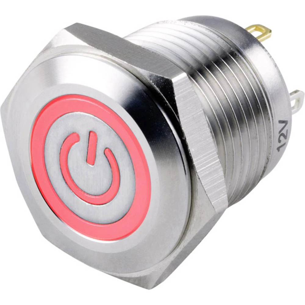 TRU COMPONENTS TC-GQ16F-10ET/R/12V/S Tlačni prekidač 48 V/DC 2 A 1 x OFF/(ON) IP65 vraća se u izsprijedai položaj 1 ST slika