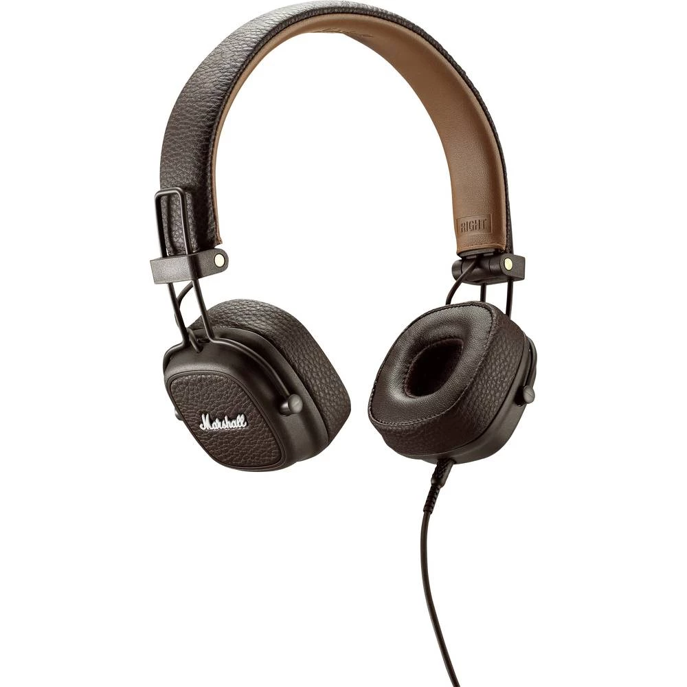 Naglavne slušalice Marshall Major III Na ušima Sklopive, Slušalice s mikrofonom Smeđa boja slika