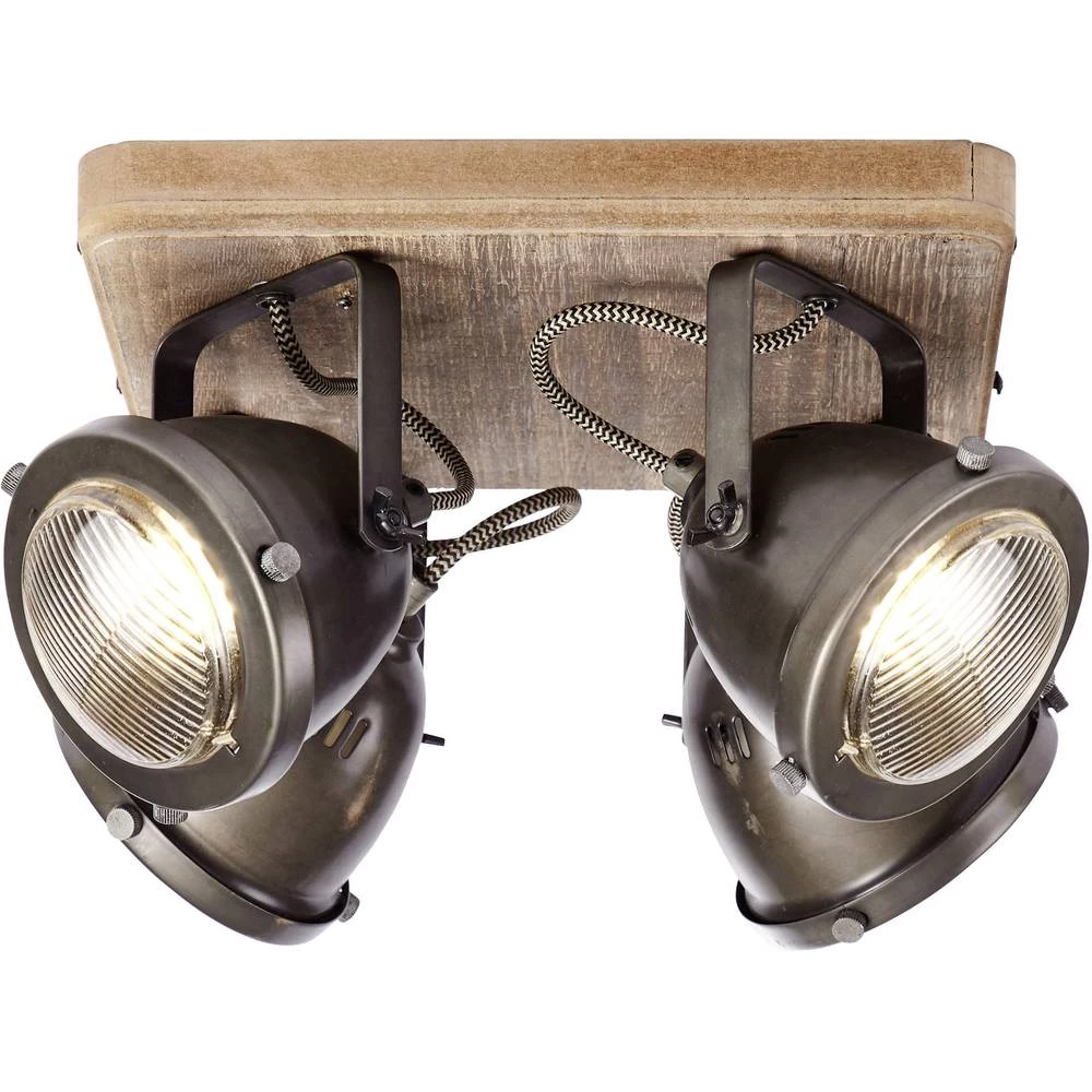 Stropni reflektor LED GU10 100 W Brilliant Carmen Wood 72035/84 Drvo, Plemeniti čelik (brušeni) slika